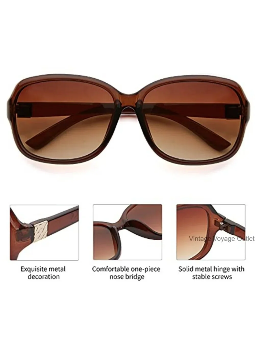 Vintage Square Sunglasses for Women 2-Pack UV400 Protection